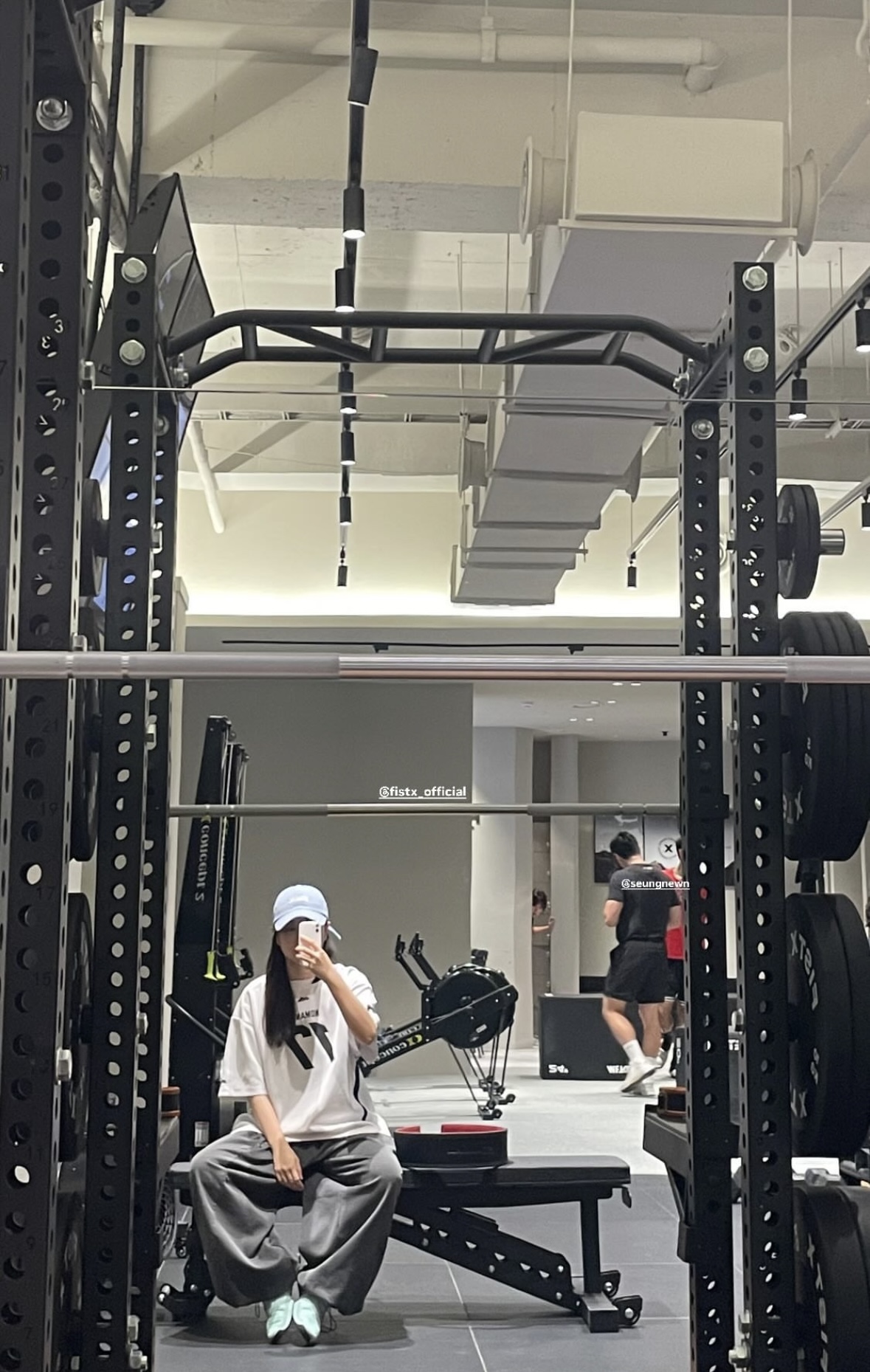 At the gym after a workout